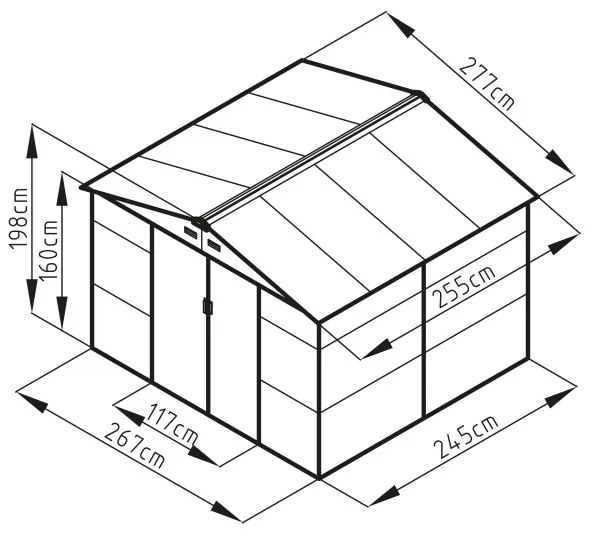 G21 Záhradný domček G21 GAH 706 - 277 x 255 cm, zelený