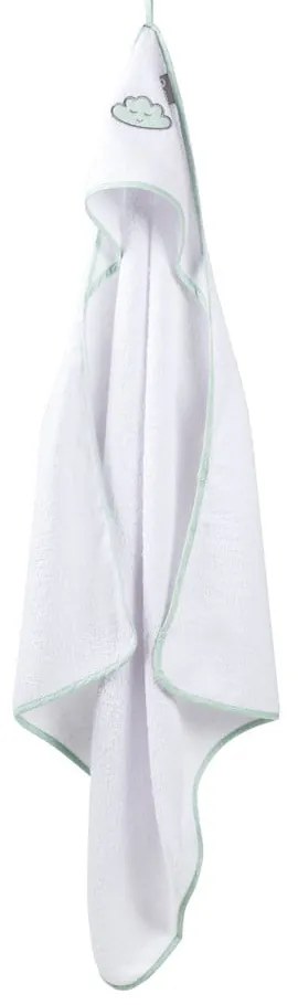 Biela bavlnená detská osuška s kapucňou 80x80 cm Happy Cloud – Roba