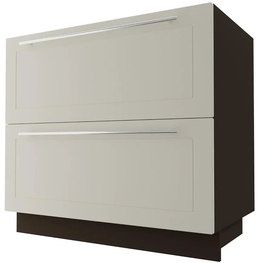 Kuchynská skrinka D2E/90/1E Quantum vanilla mat/lava