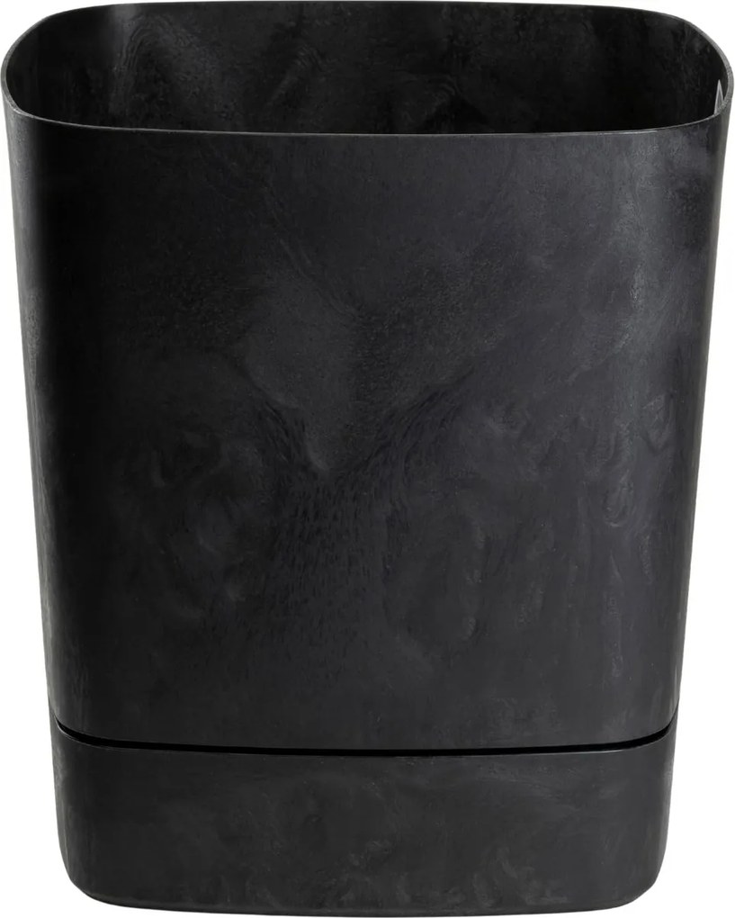 PLASTOVÝ KVETINÁČ CUBI 34X36,5 CM IMITÁCIA BETÓNU ČIERNA