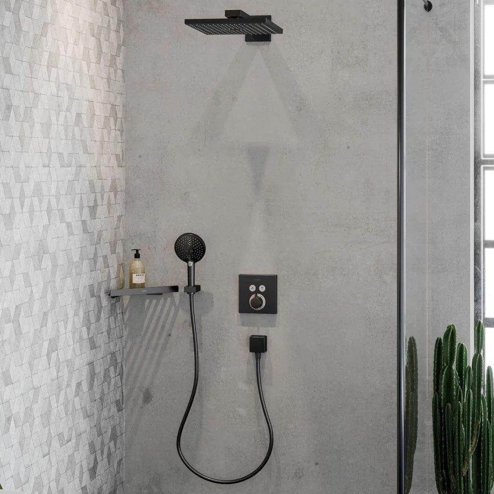 HANSGROHE Raindance Select S ručná sprcha 3jet, priemer 125 mm, kartáčovaný čierny chróm, 26530340