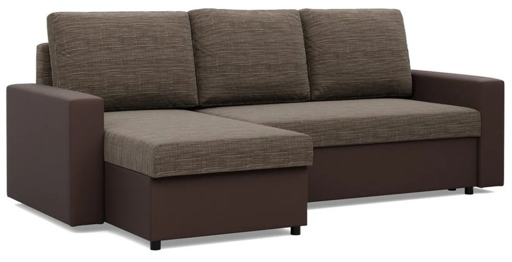 Rohová rozkladacia sedacia súprava LUNA Hnedá/hnedá