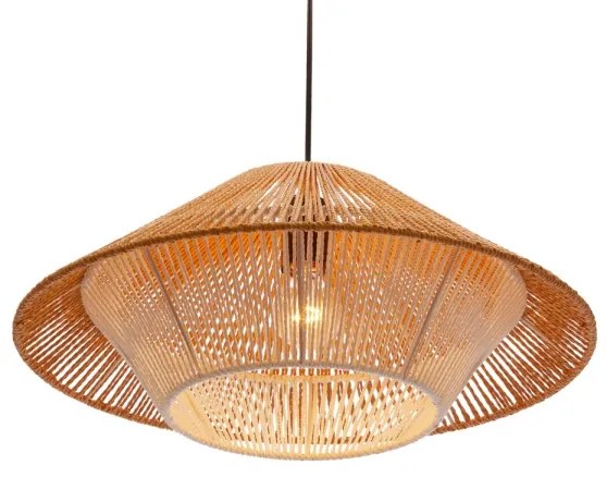 Závesný luster na lanku AFRICA 1xE27/40W/230V, priemer 50 cm, hnedá/krémová
