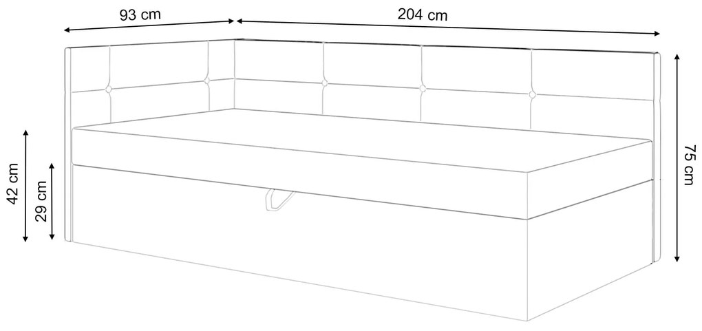 GM Váľanda s úložným priestorom Auriga 90x200 - ružová