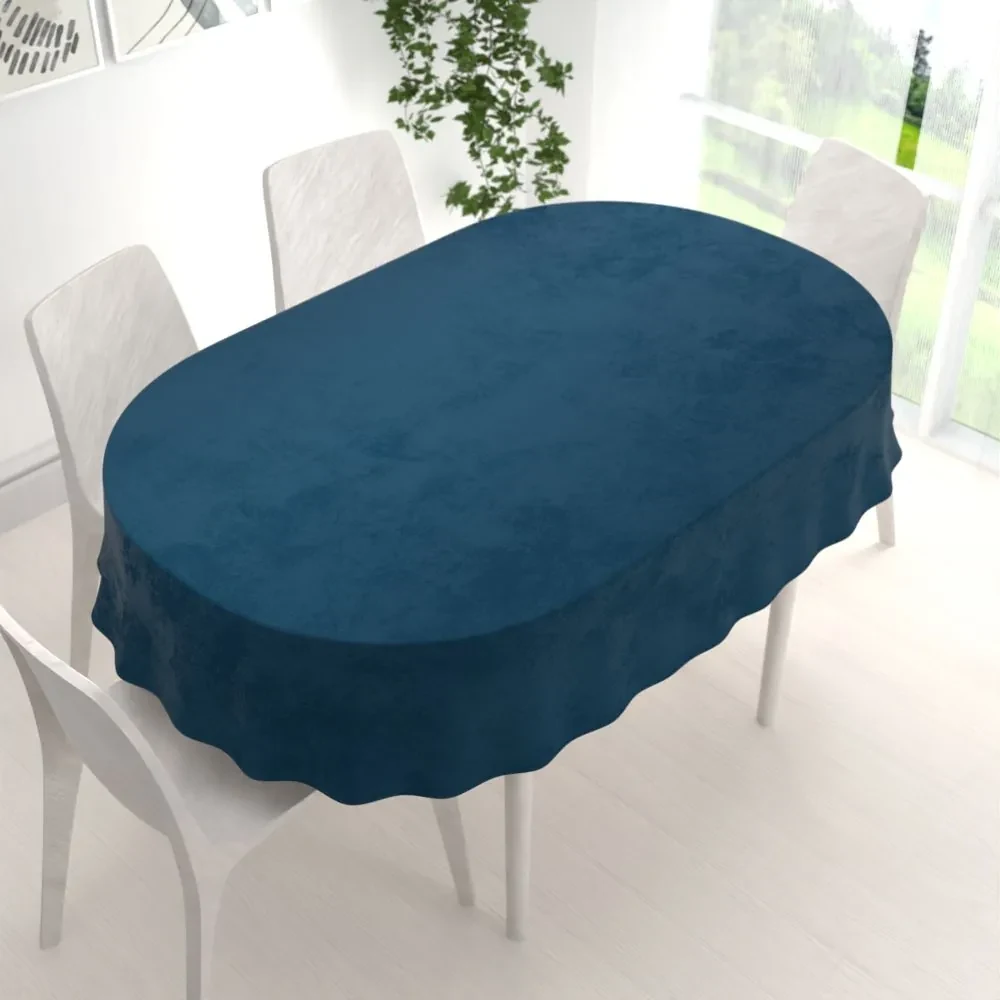 Biante Zamatový oválny obrus Velvet Prémium SVP-028 Petrolejovo modrý 100x160 cm