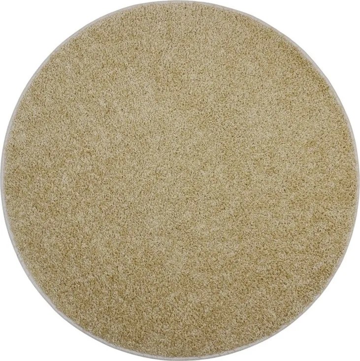 Vopi, AKCIA: 200x200 (průměr) kruh cm Kusový koberec Color shaggy béžový guľatý, béžová, obývacia izba