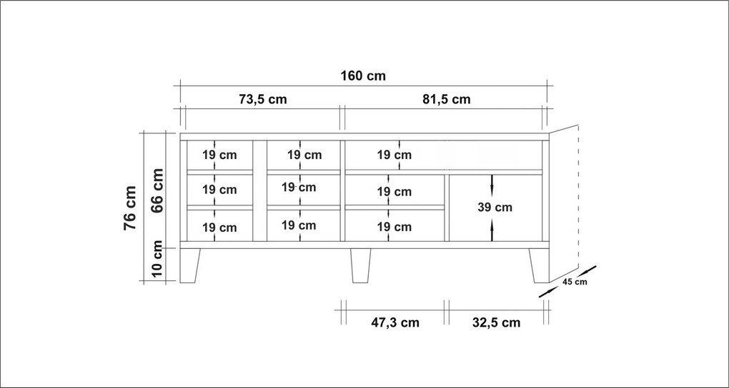 TV stolík/skrinka Merina 753 (atlantická borovica). Akcia -18%. Vlastná spoľahlivá doprava až k Vám domov. 1088764