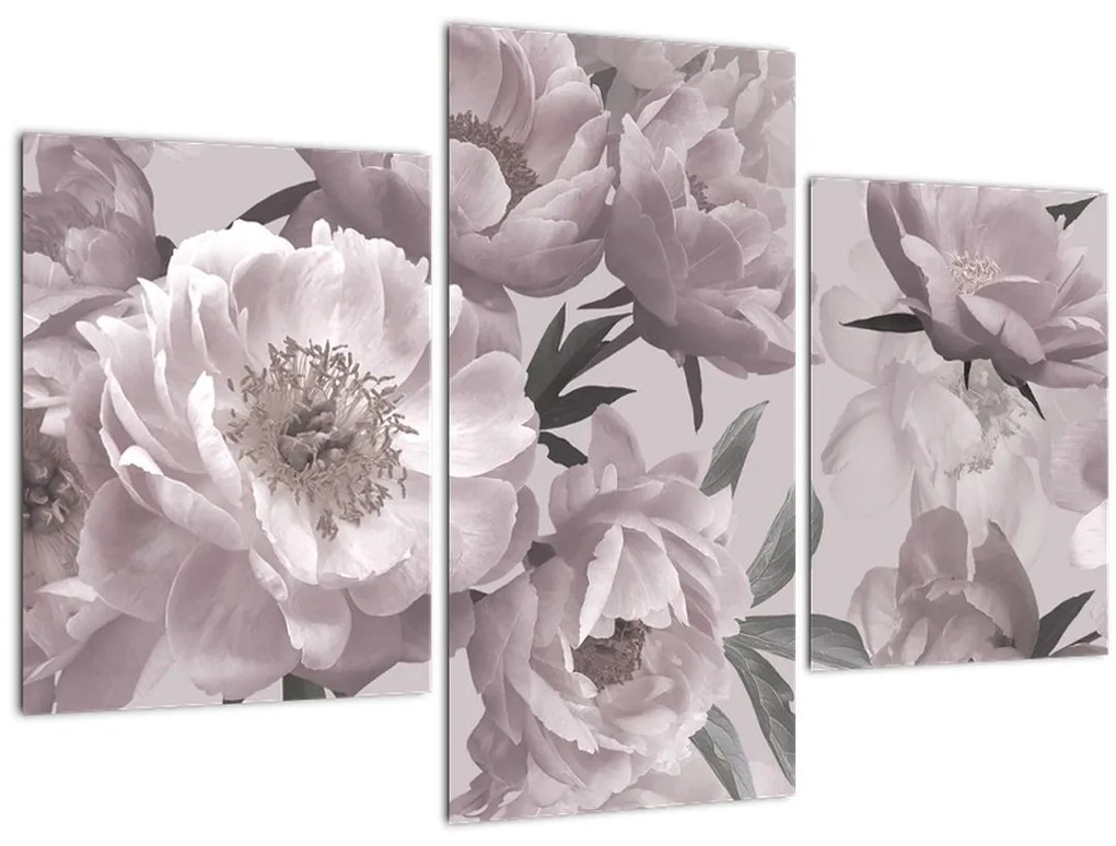 Obraz - Vintage kvety pivoniek (90x60 cm)