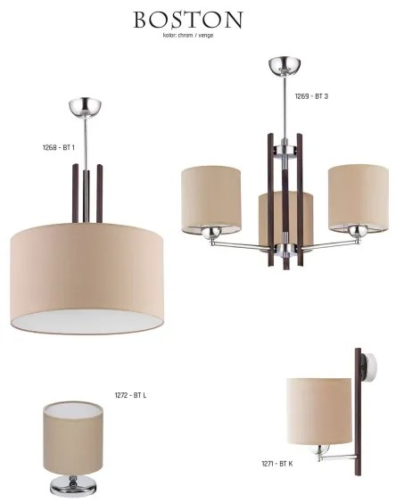 JUPITER 1271-BTK - Nástenné svietidlo BOSTON 1xE27/60W