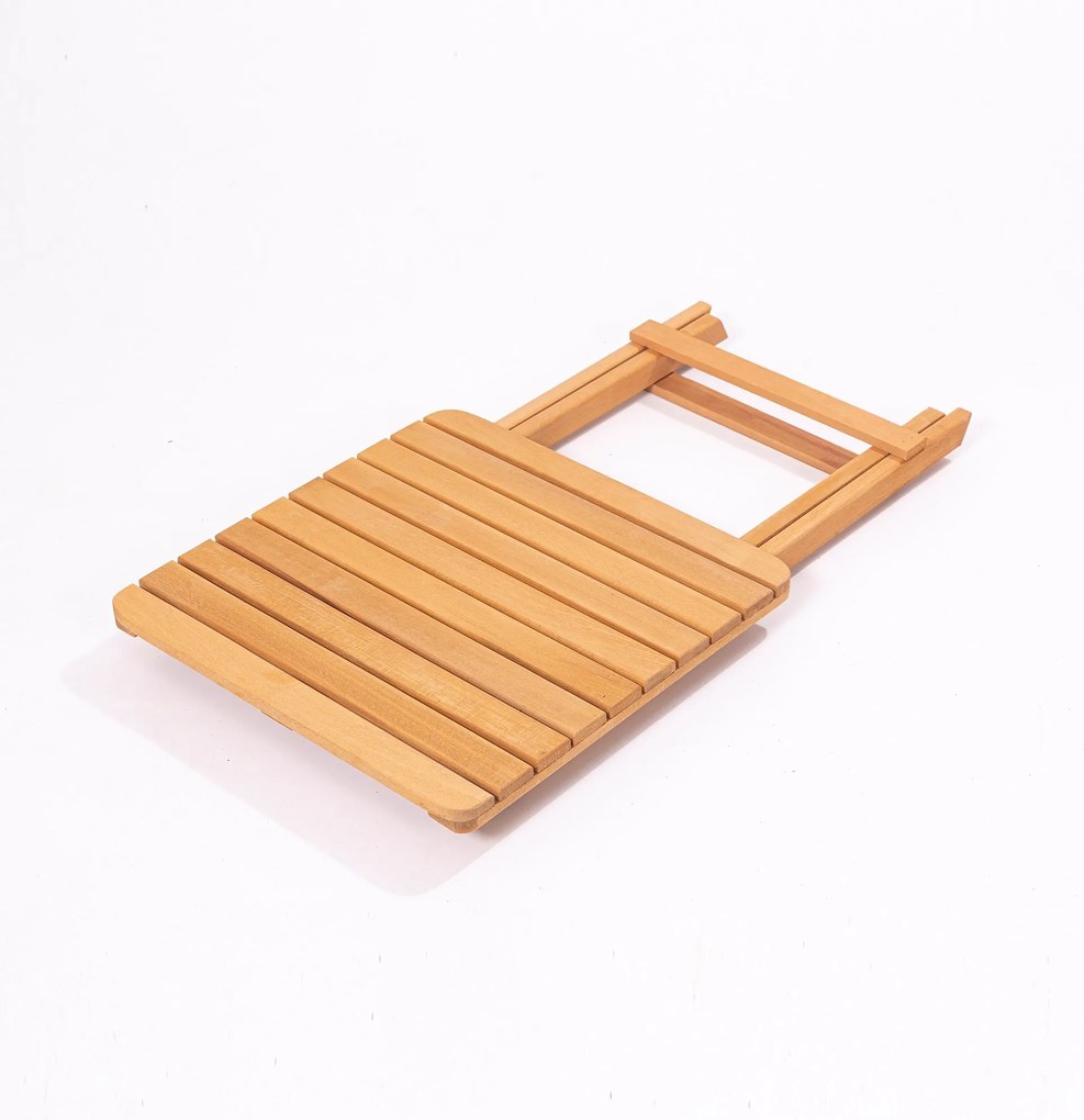 Sada zahradního nábytku Triol se stolem a dvěma lehátky z masivu hnědá/krémová