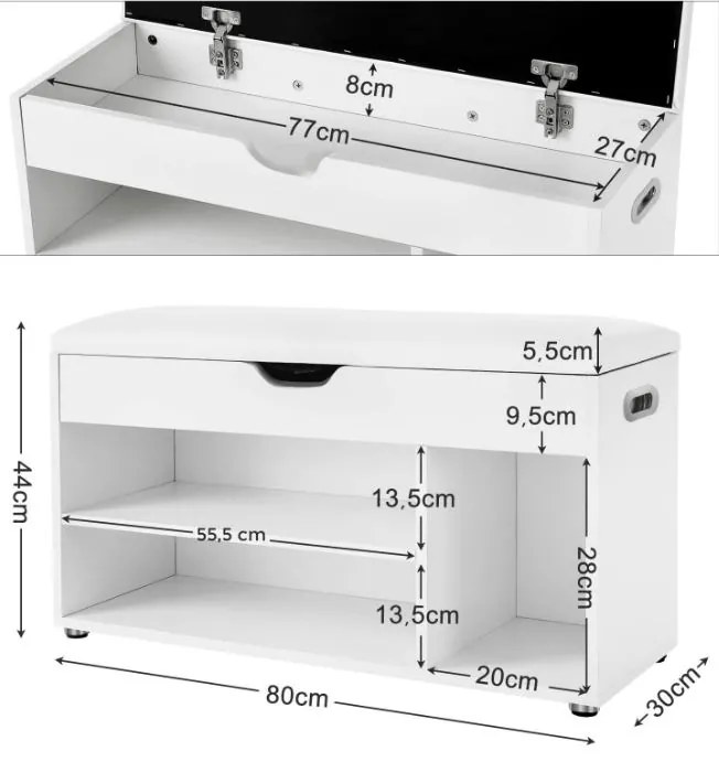 Bestent Botník s lavicou na sedenie Craft/ Grey 100x50x37cm