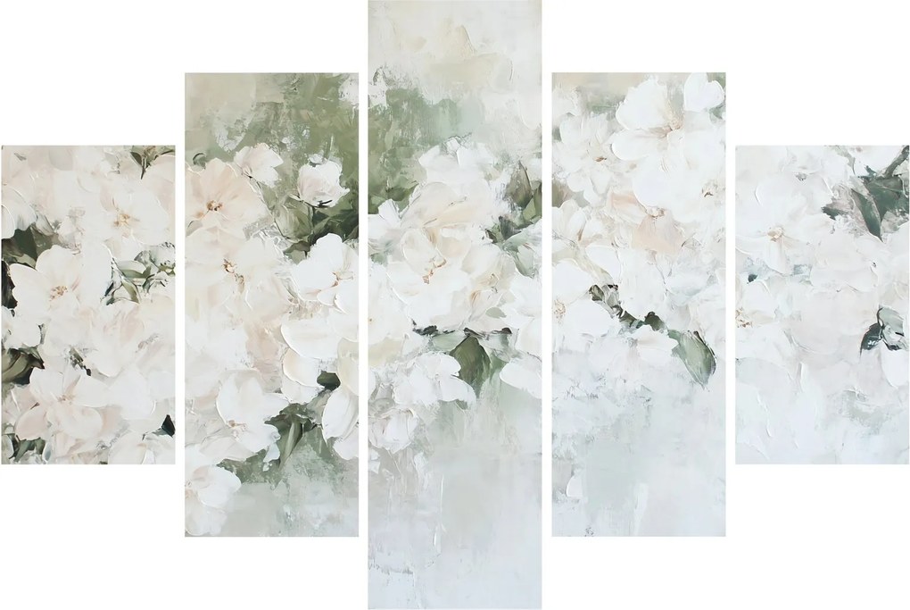 Obraz - Abstrakcia bielych kvetov (150x105 cm)
