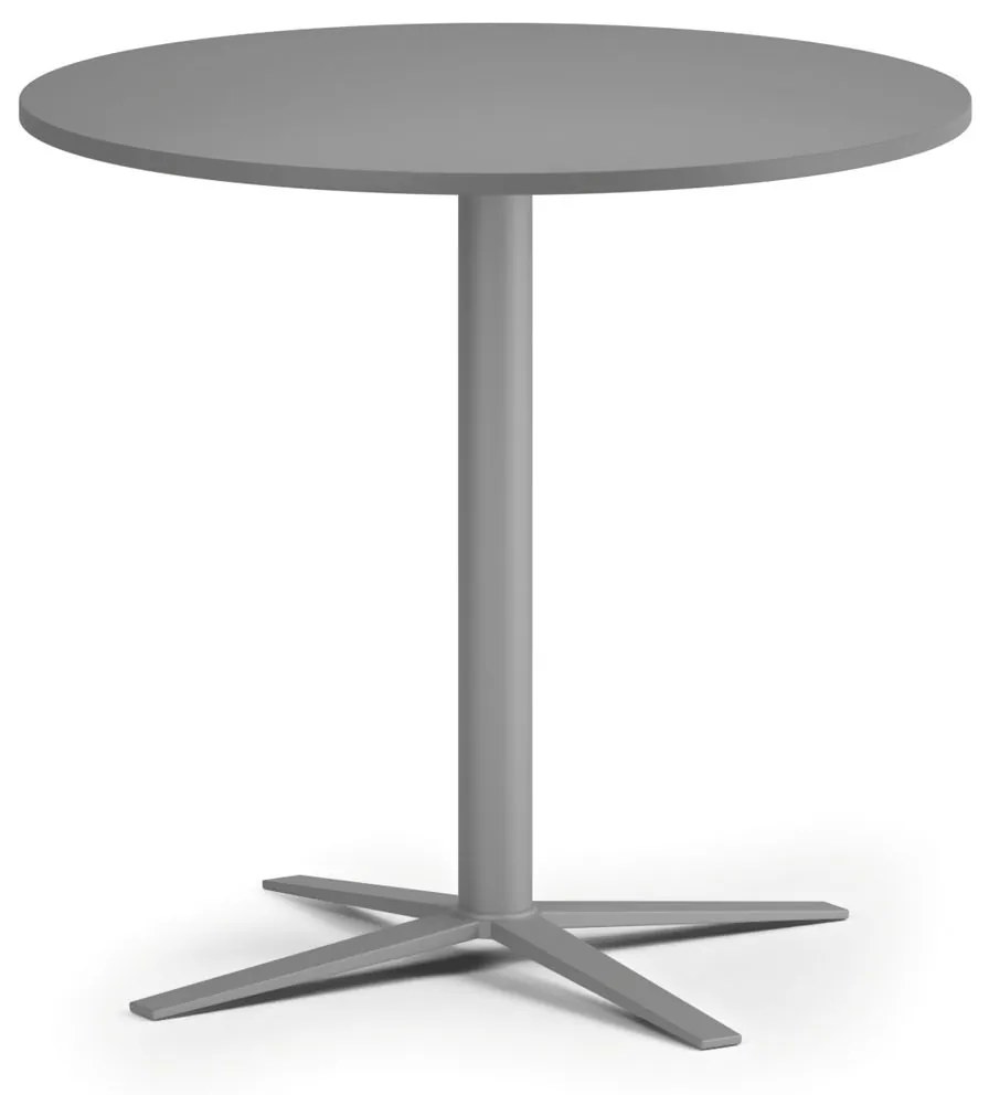 Konferenčný stolík AURA, priemer 80 cm, sivostrieborná podnož, grafit