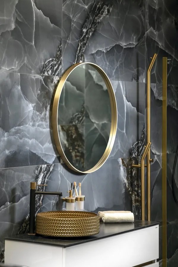 Sapho Sapho, NOTION SLIM guľaté zrkadlo v ráme, priemer 50cm, biela matná, NT500W