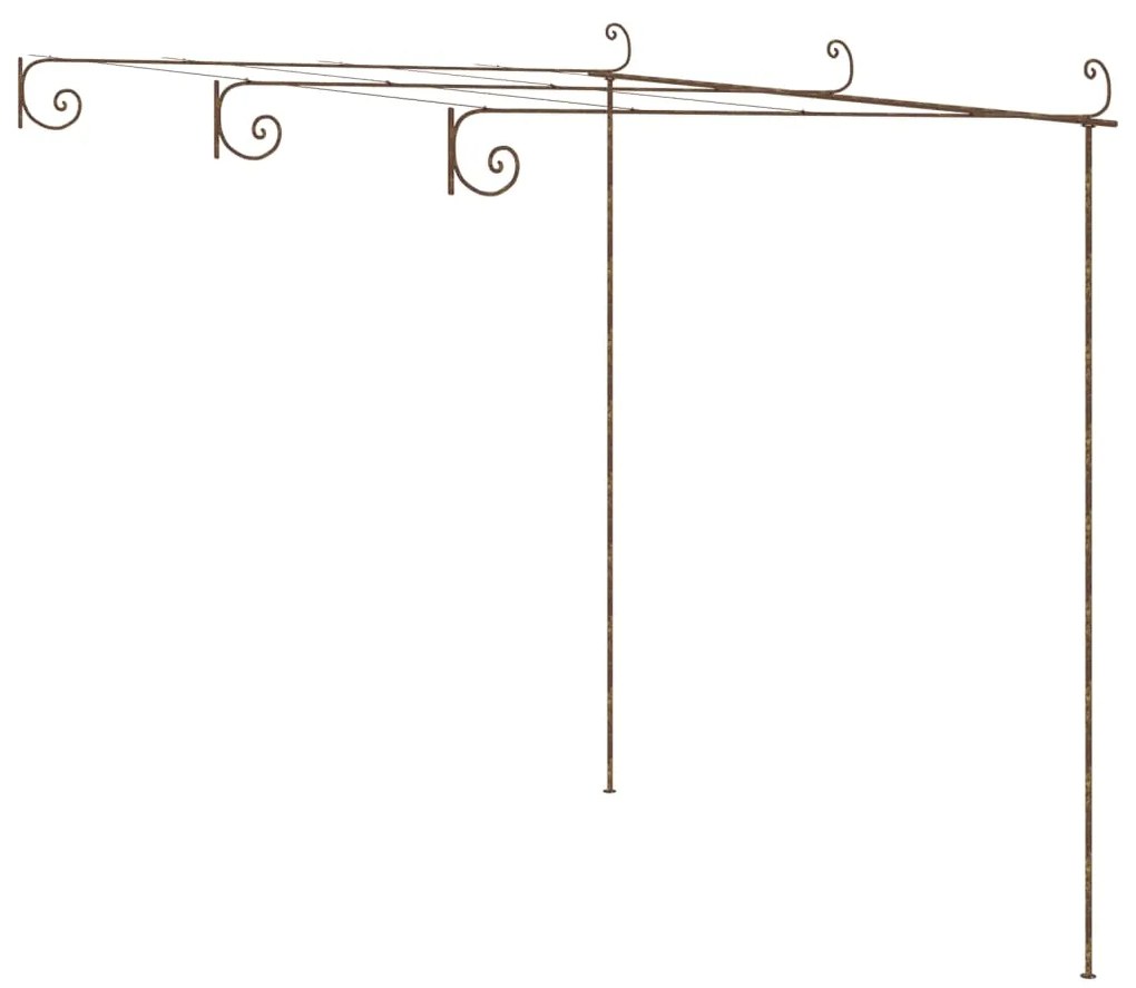 vidaXL Záhradná pergola, starožitná hnedá 3x3x2,5 m, železo