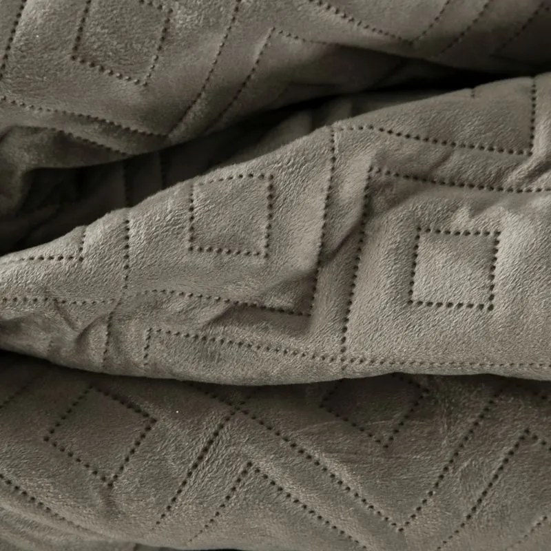 EUROFIRANY prehoz na posteľ z mäkkého zamatu 220 cm x 240 cm tmavobéžová 100 % polyester Rozmery textílií: 220 cm x 240 cm