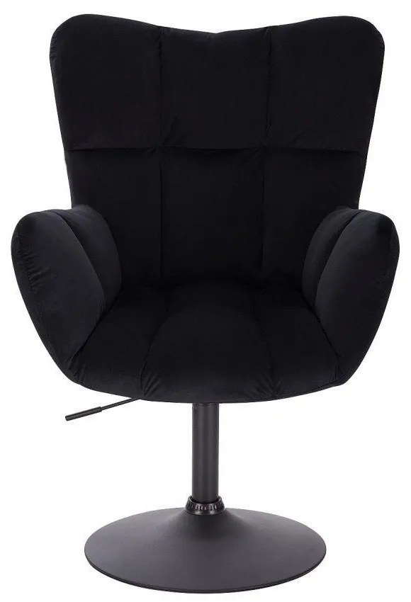 LuxuryForm DESIGN Otočné kreslo AURORA VELUR na čiernom tanieri - čierne