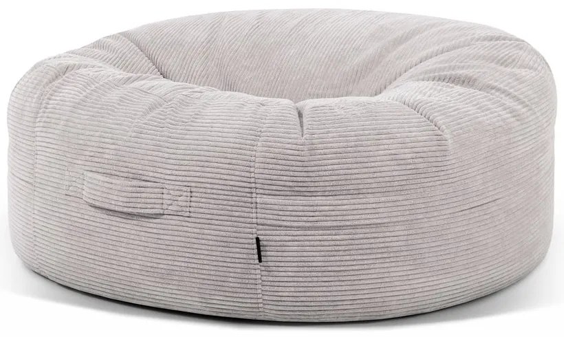 Svetlosivý menčestrový sedací vak Roll 135 – SLOWDOWN