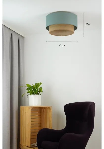 Duolla - Stropné svietidlo BOHO 1xE27/15W/230V pr. 45 cm zelená/hnedá