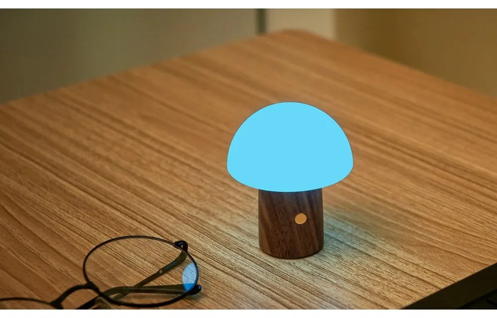 Biela/v tmavoprírodnej farbe LED stolná lampa (výška 7 cm) Alice Mushroom – Gingko