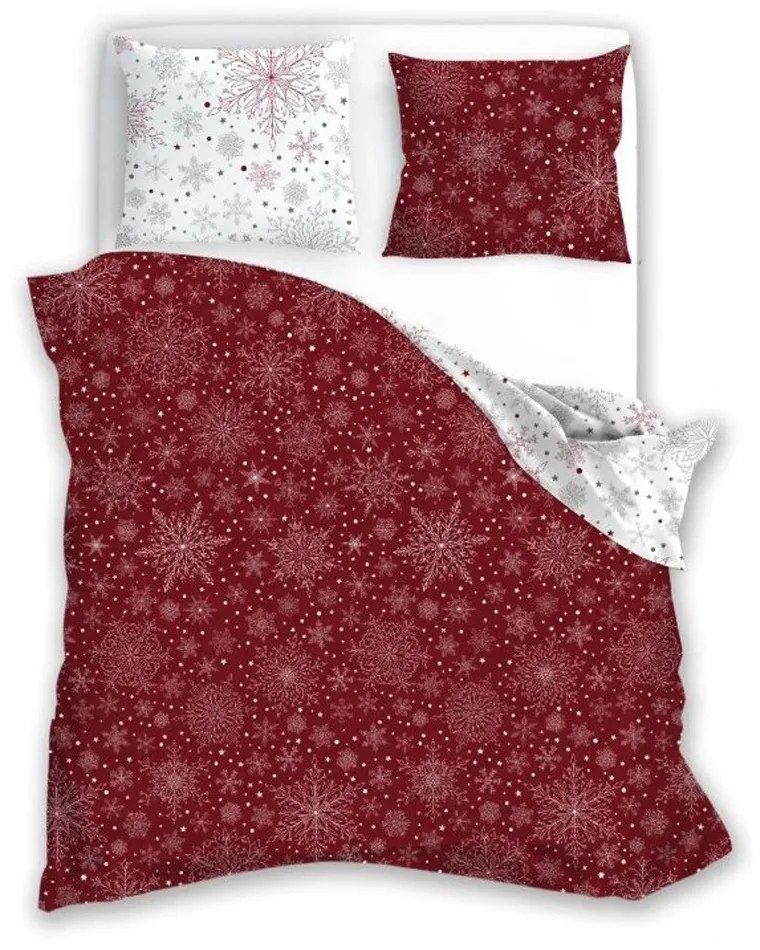 Francúzske bavlnené DELUXE obliečky SNOWFLAKE 200x220cm so zipsom