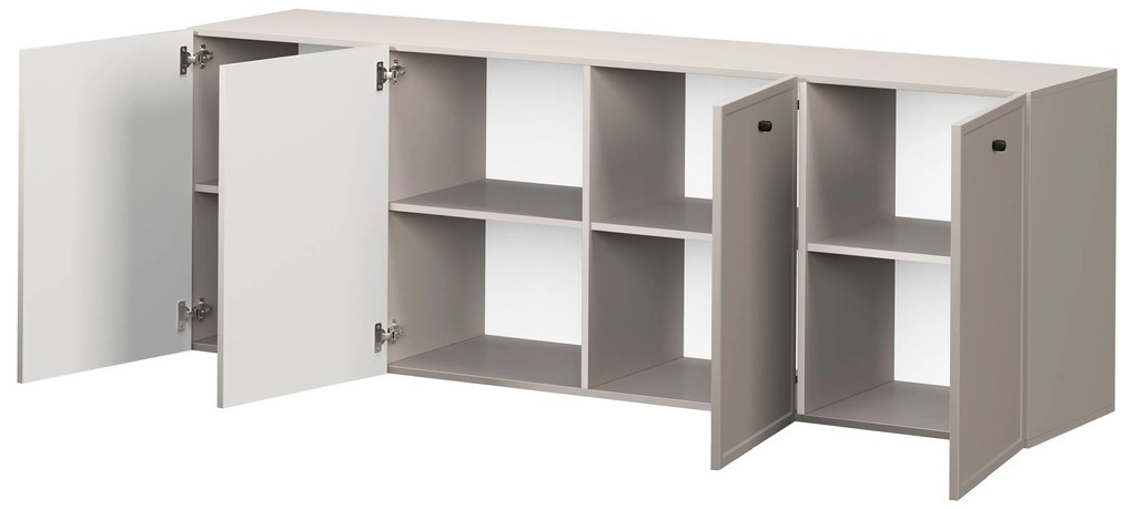 Závesná komoda Lorini 200 cm - kašmírová / čierne úchytky G