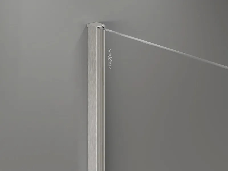 Mexen, Mexen Kioto-X sprchová stena 70 x 200 cm, priehľadná 10 mm, brúsený nikel - 800-070-101-97-00-X