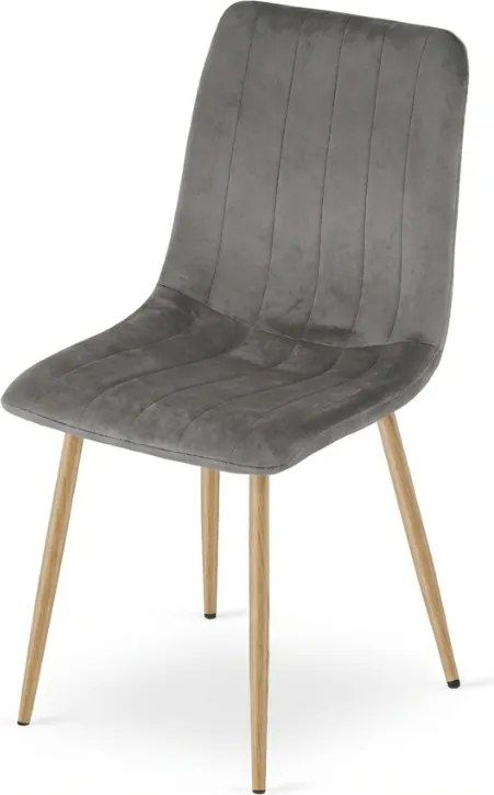 Sivá zamatová stolička LAVA PEWTER GREY