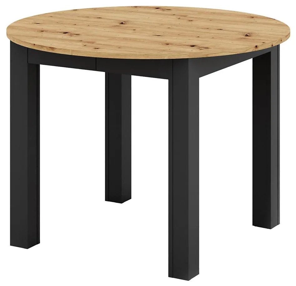 Rozkladací jedálenský stôl WILY dub artisan/čierna