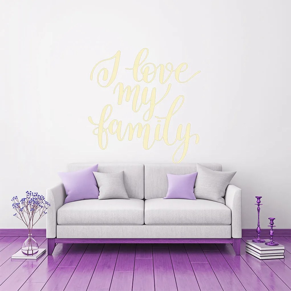 Veselá Stena Samolepka I love my family Farba: šedá, Veľkosť: 100 x 103 cm