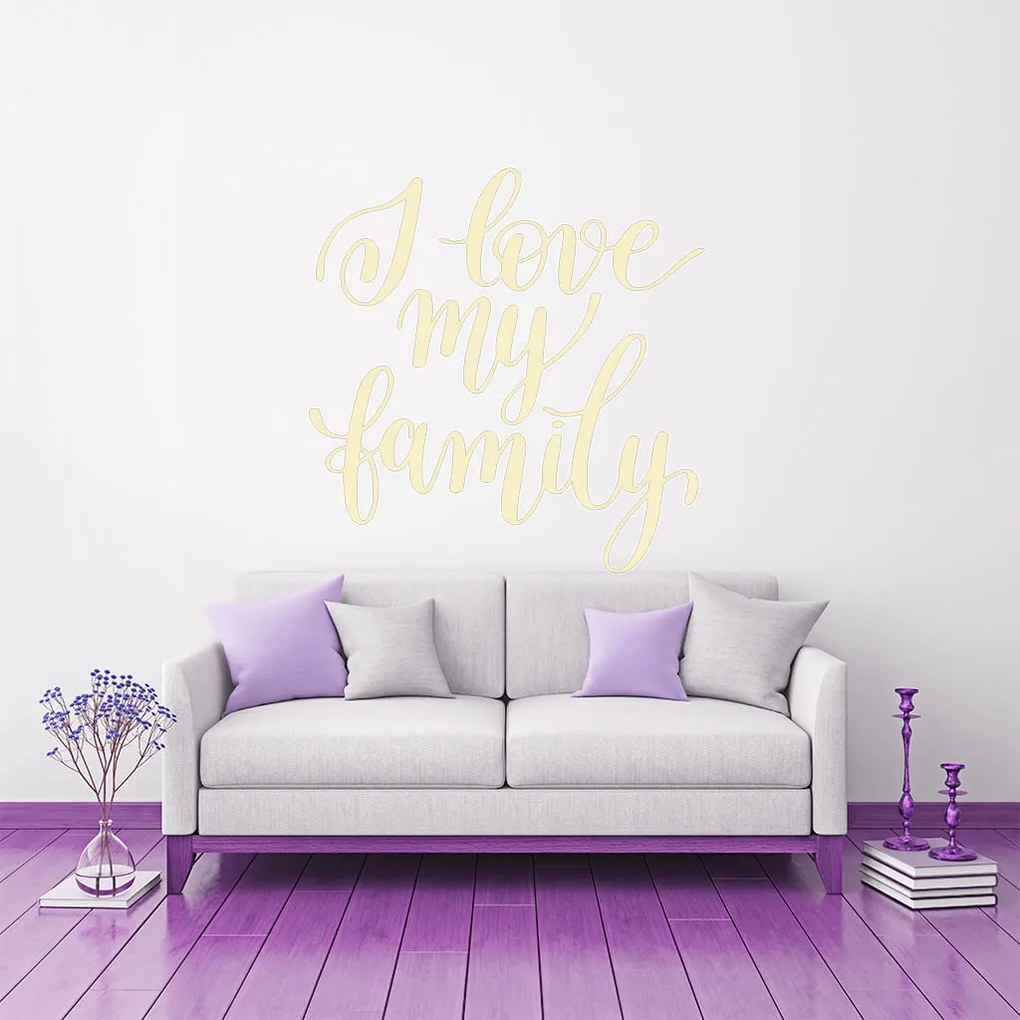 Veselá Stena Samolepka na stenu na stenu I love my family Farba: černá