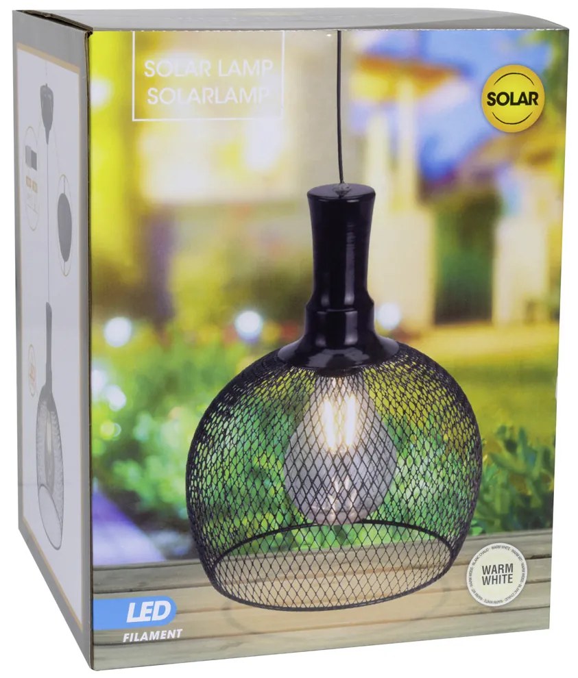 ProGarden Svietidlo solárne závesné s LED žiarovkou 22 x 18 cm