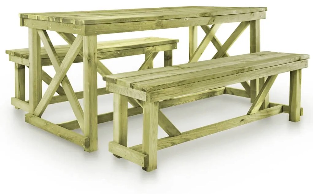 vidaXL Pivný stôl s 2 lavicami FSC drevo