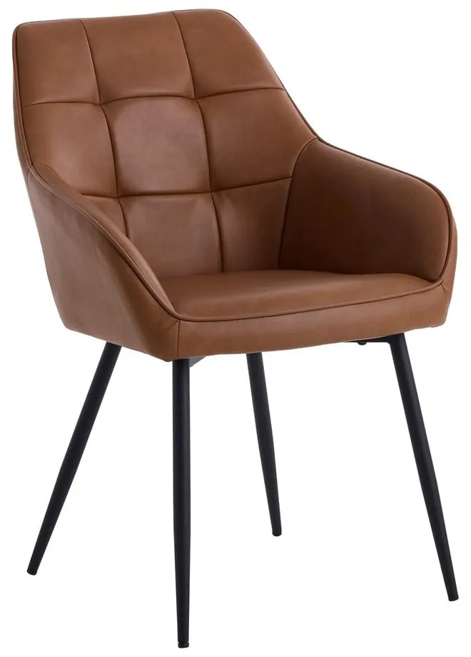 Hnedé čalúnené jedálenské kreslá v súprave s podrúčkami 2 ks Nolan Square – Unique Furniture