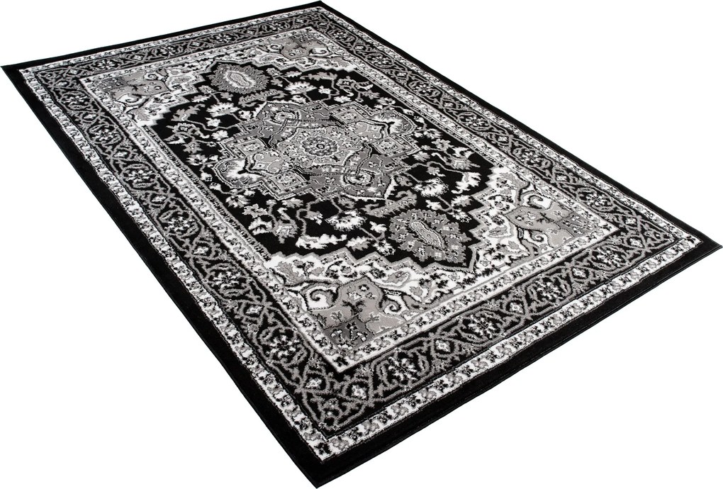 TA Koberec Q011A BLACK EUFRAT ESM Čierny Obdĺžnikový Rozmer: 70X140 cm