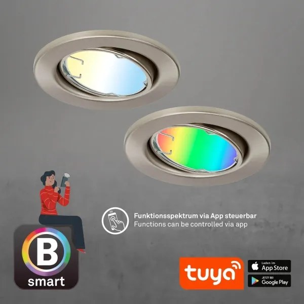 Brilo - SADA 3x LED RGBW Stmievateľné kúpeľňové svietidlo GU10/4,9W/230V Tuya+ DO