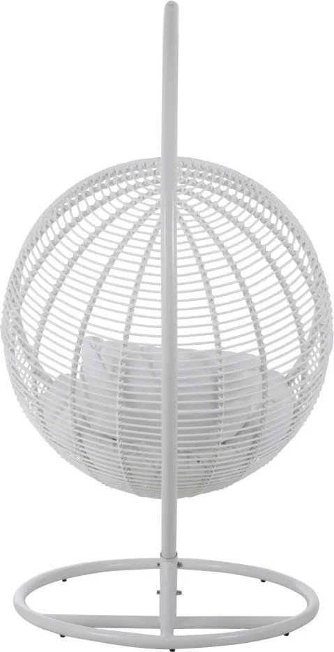 Závesné biele záhradné ratanové kreslo Lounge White -119*110*193 cm