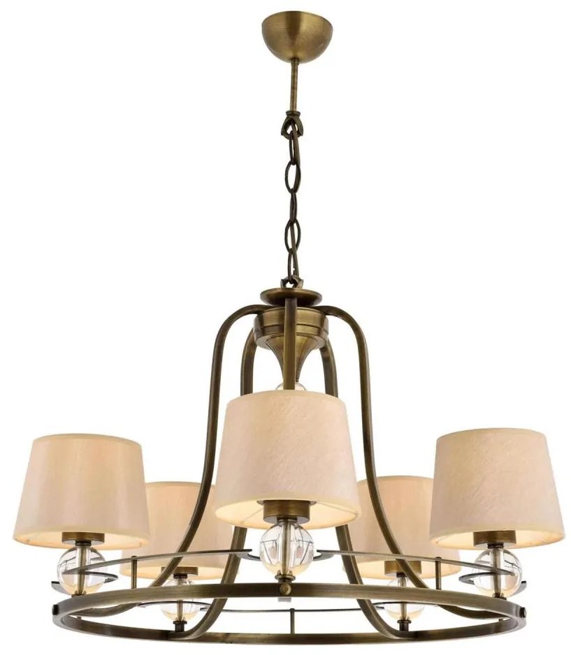 Luster na reťazi NARA 5xE27/40W/230V mosadz