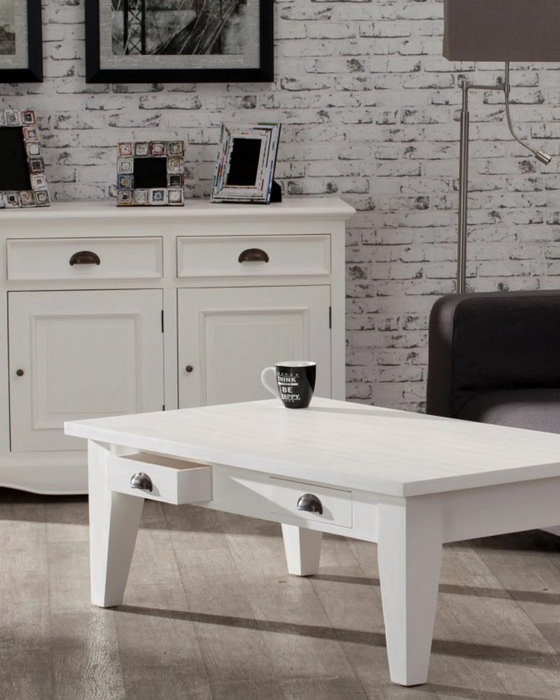 Lavica Milton biela 130x75x45cm