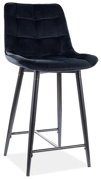 Signal Barová stolička CHIC H-2 Velvet Čierna NAB013