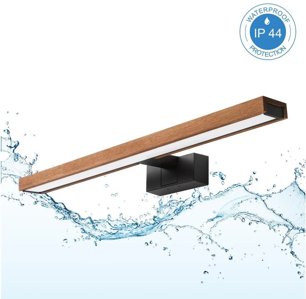 BRILAGI-LED Kúpeľňové osvetlenie zrkadla 3v1 WOODY MIRROR LED/12W/230V 60 cm IP44 čierna/dub