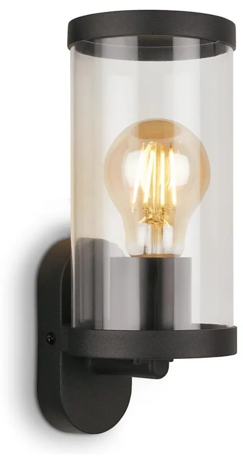 Briloner 3600-015 - Vonkajšie nástenné svietidlo KAIRO 1xE27/12W/230V IP44 čierna BL1678