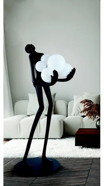 Azzardo AZ4985 - Stojacia lampa ATLAS 6xE14/50W/230V 180 cm živica