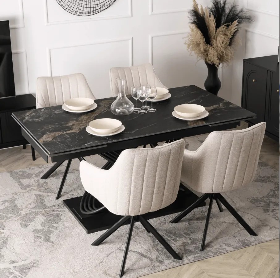 Keramický rozkladací stôl IBIZA 160-240 cm čierny