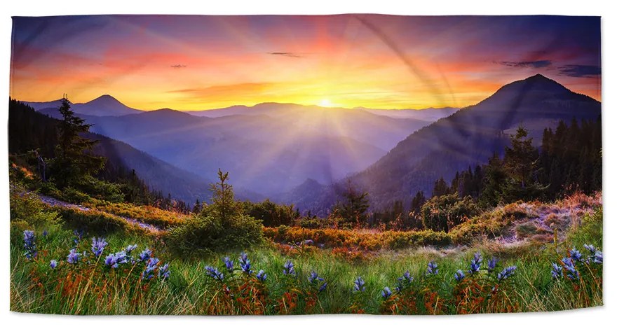 Sablio Uterák Západ slnka nad lesom - 70x140 cm