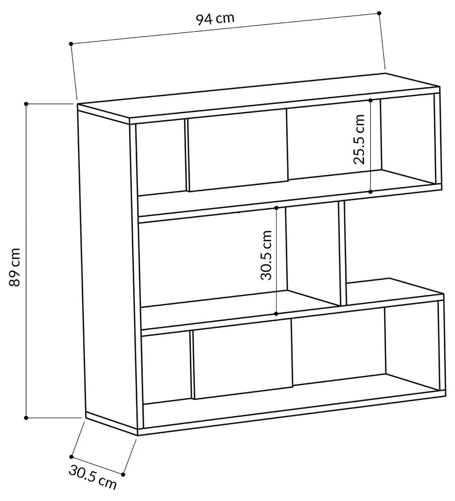 Moderná knižnica Houseland Molly dub prírodný