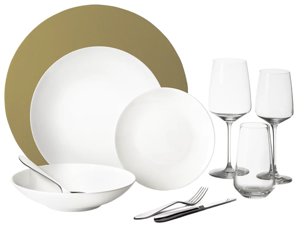 Štartovací set riadu 60 ks – Premium Platinum Line gold - W0182