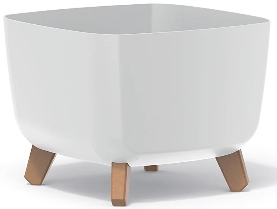 Plastový kvetináč na nožičkách DGQL300 29 cm - biela