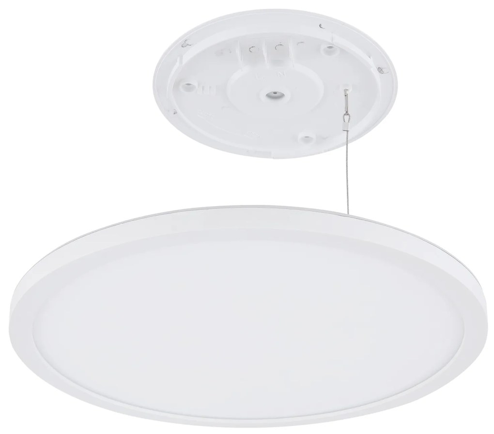 GLOBO Stropné LED vonkajšie stmievateľné osvetlenie SAPANA, 18W, teplá biela, 29cm, okrúhle, biele, IP44