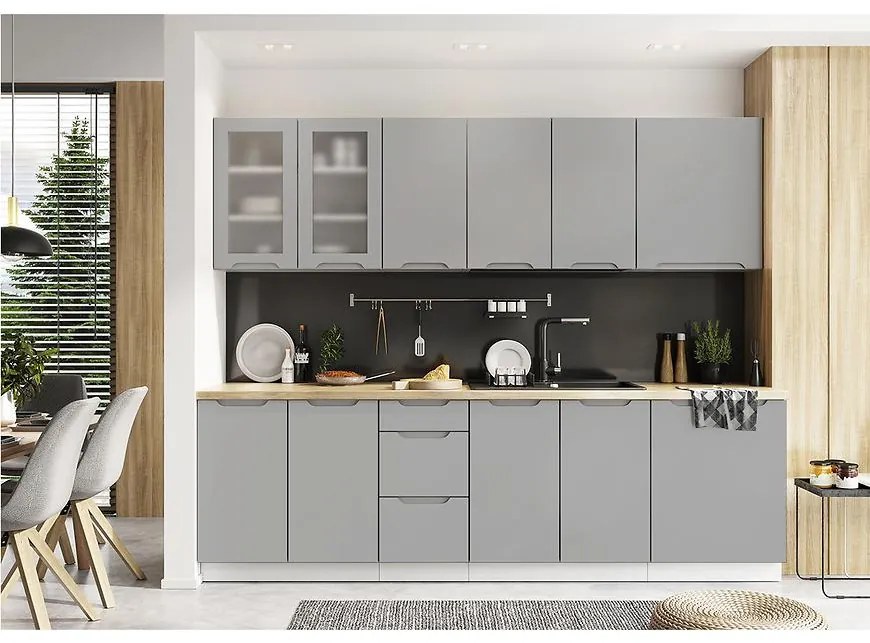 Kuchyňa Zoya 260 Svetlo Šedá Mat Bb